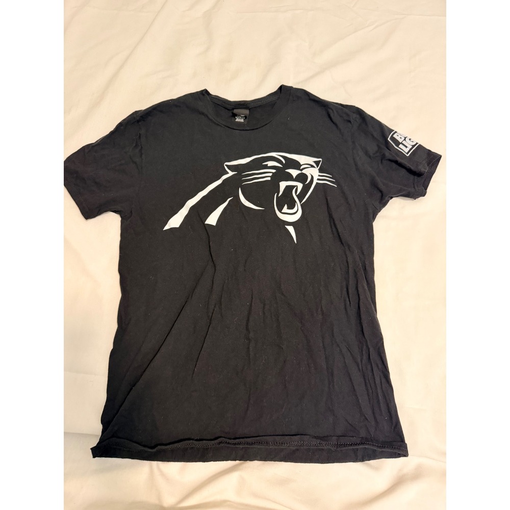 Hanes Carolina Panthers Bud Light T-Shirt Mens Medium Black Cotton Graphic Tee